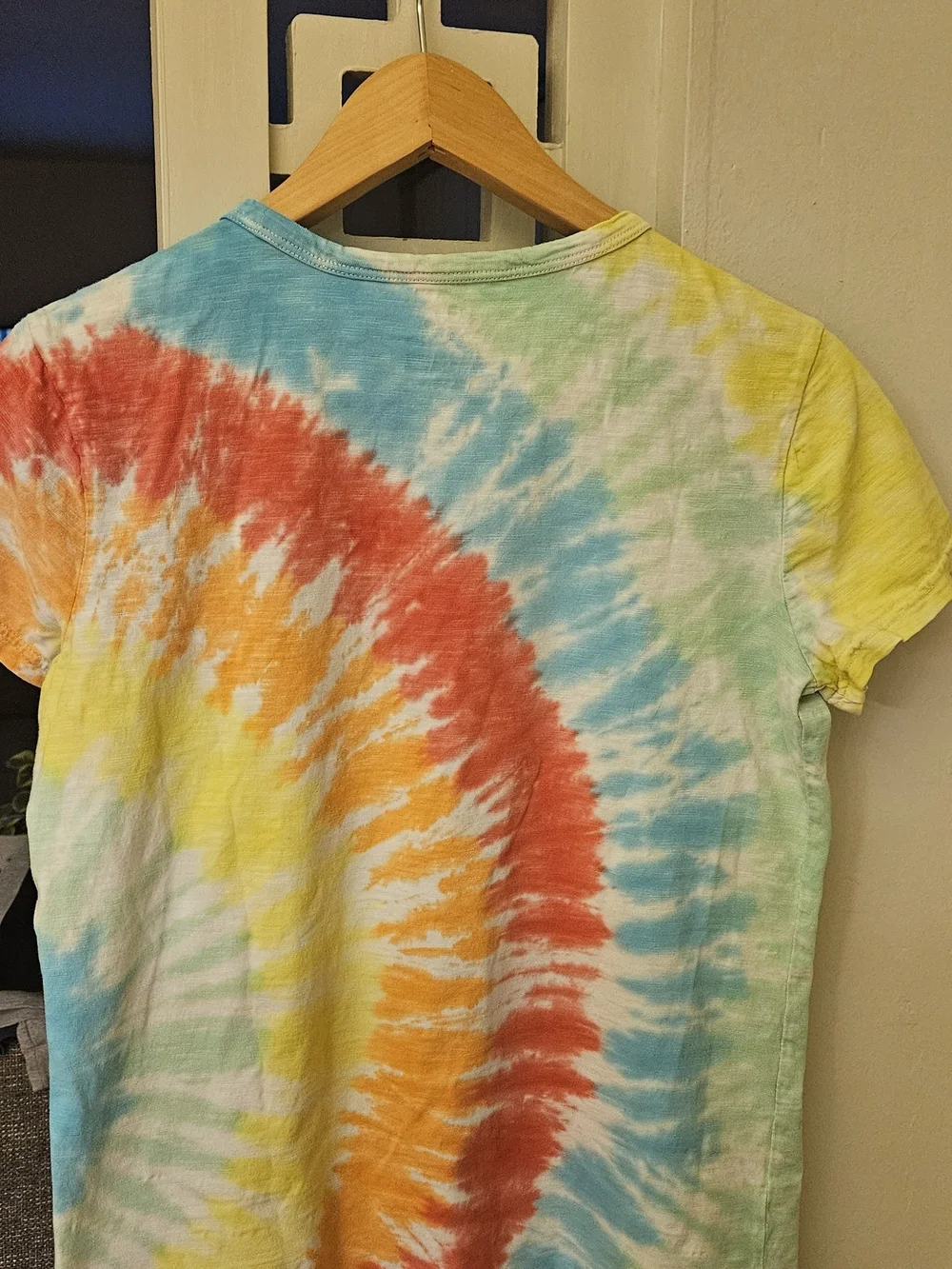 Primary Kids Tie-Dye Spiral Short Sleeve Tee — Blue, Red, Yellow, Orange, Green
